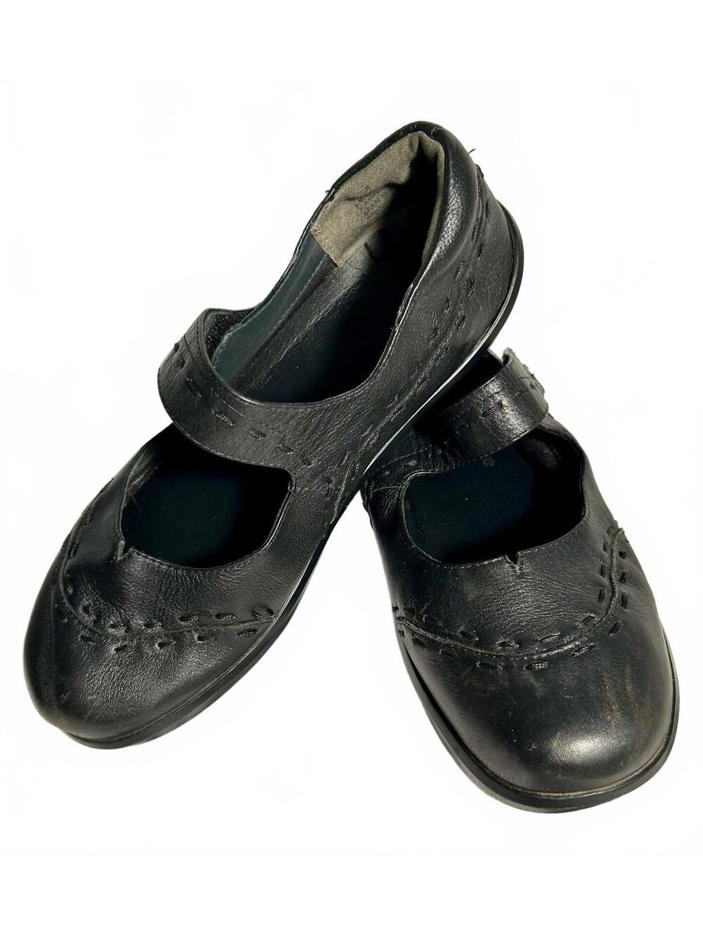 Ziera Black Leather Mary Jane Shoes EU 39 Goth Witchy Whimsigoth Fairy Grunge